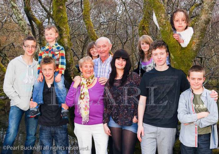 Family portrait with three generations. UK Britain