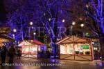 Traditional Christmas market stalls at night in 
Potsdamer Platz, Berlin, Germany, Europe.  