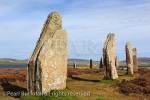 Ring of Brodgar Neolithic henge and stone circle of 
standing stones is largest in Orkneys and is a UNESCO 
world heritage site. Stenness, Orkney Mainland, 
Scotland, UK, Great Britain, Europe. 