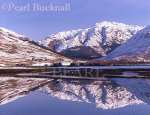 REFLECTIONS on LOCH DUICH with snow on the 
mountains.  Morvich, Highland, Scotland, UK


Keywords: calm coast coastline landscape scenic snow 
covered tranquil water winter
