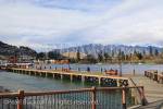 Waterfront boardwalk on bay in Lake Wakatipu, 
Queenstown, Otago, South Island, New Zealand.