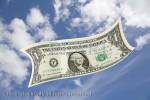 US Dollar bill floating in blue sky

Keywords: digital money concept cash banknote