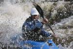 Kayaking in whitewater on the Tryweryn River at the 
National Whitewater Centre, Frongoch, Gwynedd, 
North Wales, UK, Europe. 

Keyword: kayak white water canoe canoeing 