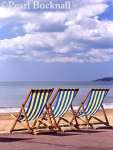 THREE DECKCHAIRS on the PROMENADE. 
Bournemouth, Dorset, England, UK, Britain

Keywords: beach coast leisure sand sea english 
seaside britain british 

