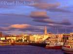 CITY CENTRE and OLD HARBOUR at SUNSET, Reykjavik, 
Iceland
